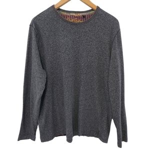 Robert Graham Men Top Grey Pullover Sweater
